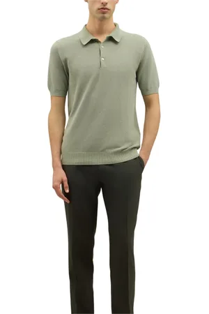Boglioli Homme, Tops, Vert, Taille: S Polo à manches courtes en coton nid d