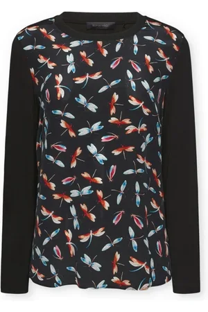 Elena Miro Femme, Tops, Multicolore, Taille: 40 FR T-shirt en deux tissus avec imprimé