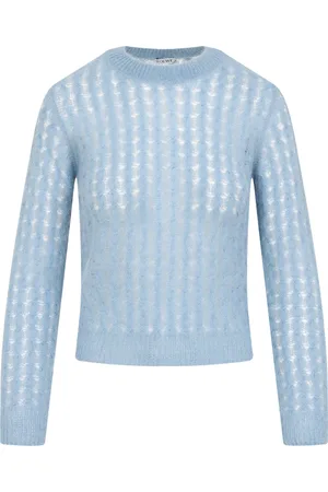 Loewe Femme, Pulls, Bleu, Taille: 40 FR Pull Bleu pour Femme Coupe Élégante
