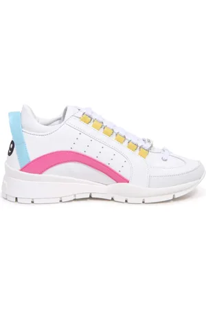 Dsquared2 Femme, Chaussures, Blanc, Taille: 36 EU Chaussures Légendaires Blanc-Rose-Bleu Clair