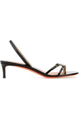 santoni Femme, Chaussures, Noir, Taille: 38 EU Sandales en cuir noir Virna