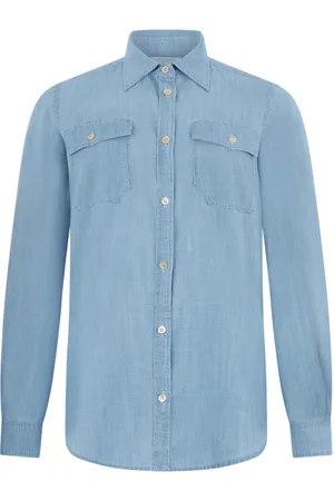 Boglioli Femme, Blouses et Chemises, Bleu, Taille: 38 FR Chemise Western en Denim