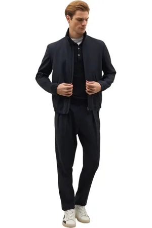 Boglioli Homme, Vestes, Bleu, Taille: L Stretch Wool Canva Bomber