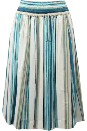 Woolrich Femme, Jupes, Bleu, Taille: 38 FR Jupe en Coton Bleu/Vert Clair