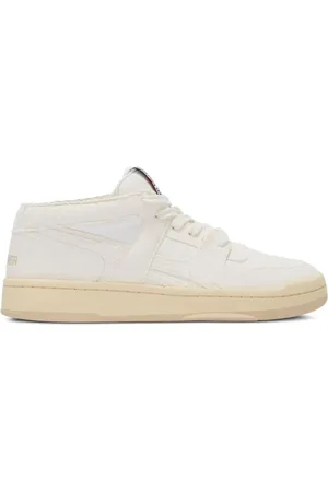 Hed Mayner Homme, Chaussures, Blanc, Taille: 41 1/2 EU Baskets en Cuir Blanc avec Design à Panneaux