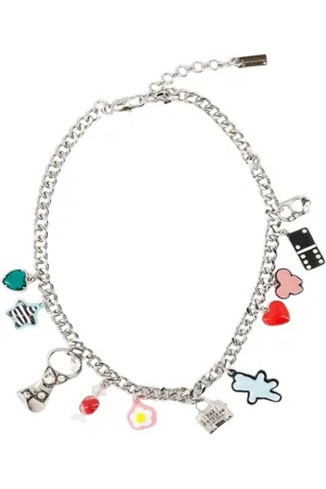 Marc Jacobs Femme, Accessoires, Gris, Taille: ONE Size Collier Charme - Métal - Argent