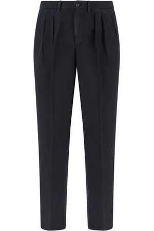 Boglioli Homme, Pantalons, Bleu, Taille: S Pantalon en lin teint deux plis