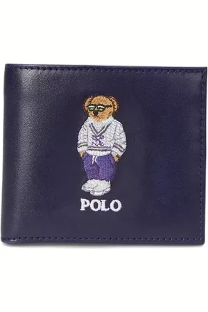 Ralph Lauren Homme, Accessoires, Bleu, Taille: ONE Size Portefeuille en Cuir Élégant