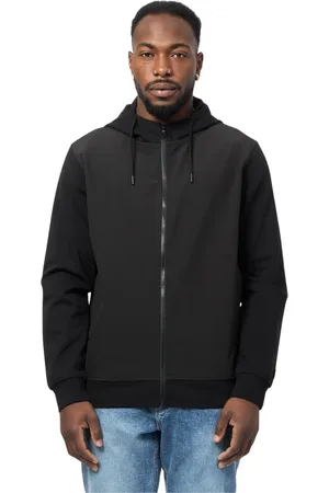 Lyle & Scott Homme, Sweatshirts et sweats à capuche, Noir, Taille: S Sweat à capuche noir en coton avec fermeture éclair