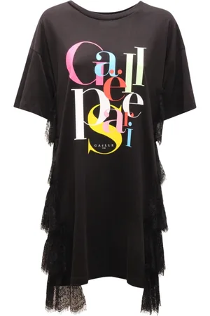 GAËLLE Femme, Robes, Noir, Taille: 40 FR Robe en Jersey Fabriquée en Italie
