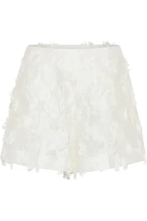 Bruuns Bazaar Femme, Shorts, Blanc, Taille: 40 FR Shorts taille haute avec fermeture éclair latérale