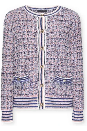 Elena Miro Femme, Pulls, Multicolore, Taille: 46 FR Veste en tricot tressé
