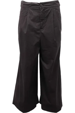 Woolrich Femme, Pantalons, Noir, Taille: 40 FR Pantalon Palazzo en Coton Noir à Jambes Larges