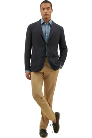 Boglioli Homme, Vestes, Bleu, Taille: L Garment-dyed Linen K-Jacket