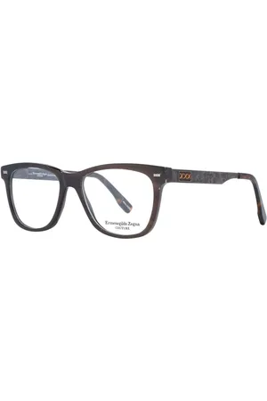Ermenegildo Zegna Unisex, Accessoires, Brun, Taille: ONE Size Lunettes Optiques Rectangulaires Marron pour Homme