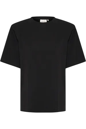 Gestuz Femme, Tops, Noir, Taille: 44 FR T-shirt Noir Brodé avec Demi-Manches