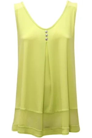 Joseph Ribkoff Femme, Tops, Vert, Taille: 34 FR Haut Lime Exotique sans manches