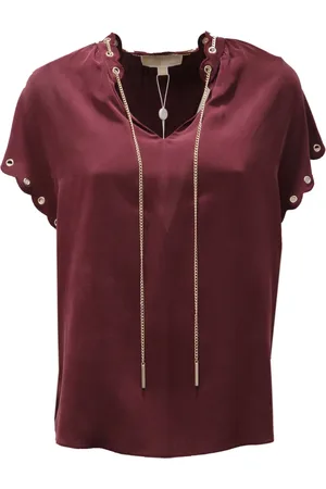 Michael Kors Femme, Blouses et Chemises, Rouge, Taille: 38 FR Chemisier en soie couleur bordeaux