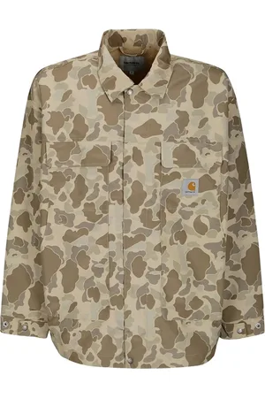 Carhartt Homme, Vestes, Brun, Taille: M Veste Camouflage avec Poches Poitrine