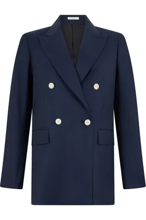 Boglioli Femme, Vestes, Bleu, Taille: 38 FR Blazer en laine twill Bianca