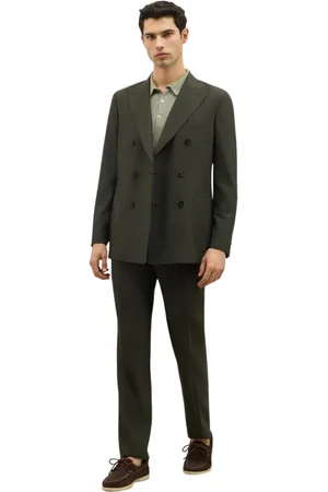 Boglioli Homme, Costumes, Vert, Taille: S Costume de luxe en laine et soie à double boutonnage K