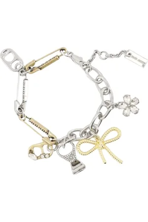 Marc Jacobs Femme, Accessoires, Gris, Taille: ONE Size Bracelet Charme - Grunge Glam - Argent