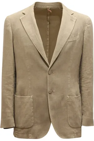 Biagio Santaniello Homme, Vestes, Vert, Taille: M Veste Verte en Coton/Lin/Ramie