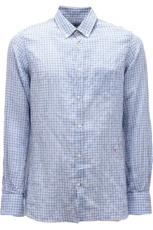 Dondup Homme, Chemises, Bleu, Taille: M Chemise à Carreaux Coton Bleu Clair