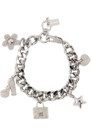 Marc Jacobs Femme, Accessoires, Gris, Taille: ONE Size Bracelet Charm Pavé Mini Icon