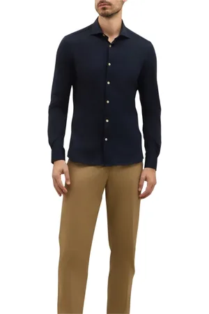 Boglioli Homme, Chemises, Bleu, Taille: S Chemise en Jersey de Coton