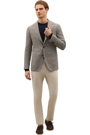 Boglioli Homme, Vestes, , Taille: M Veste Prince de Galles en laine et soie Dover