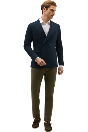 Boglioli Homme, Vestes, Bleu, Taille: XL Veste Dover à double boutonnage en jersey de coton