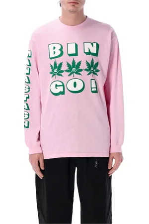 Manastash Homme, Tops, Rose, Taille: M T-shirt en Mélange Chanvre avec Imprimé Graphique Rose