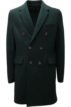 Paolo Pecora Homme, Manteaux, Vert, Taille: L Manteau en laine vert foncé