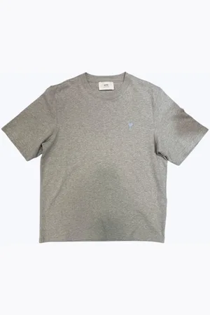 Ami Homme, Tops, Gris, Taille: L T-shirt en Coton avec Logo