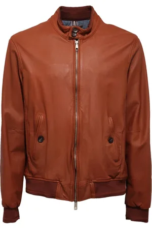 Jacob Cohen Homme, Vestes, Brun, Taille: L Blouson aviateur en cuir italien
