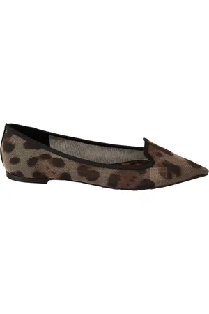 Dolce & Gabbana Femme, Chaussures, Brun, Taille: 36 EU Mocassins Plats à Imprimé Léopard