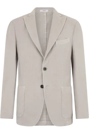 Boglioli Homme, Vestes, Gris, Taille: S Stretch Linen Cotton micro-herringbone K-Jacket