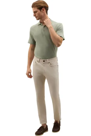 Boglioli Homme, Pantalons, Blanc, Taille: W29 Pantalon en Coton et Soie Teint en Pièce à 5 Poches