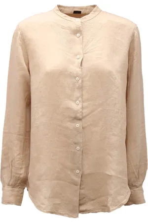 FAY Femme, Blouses et Chemises, , Taille: 40 FR Chemise en lin avec col mandarin
