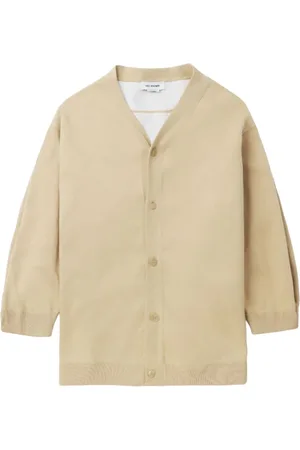 Hed Mayner Homme, Pulls, Brun, Taille: S Cardigan Beige en Coton à Col V