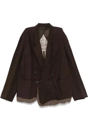 ZIGGY CHEN Homme, Vestes, Brun, Taille: M Veste Marron à Double Boutonnage avec Poches