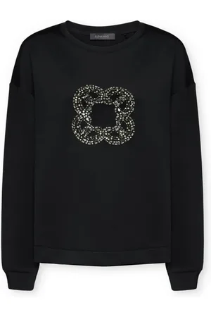 Elena Miro Femme, Sweatshirts et sweats à capuche, Noir, Taille: 40 FR SweaT-shirt avec maxi broderie Monogram