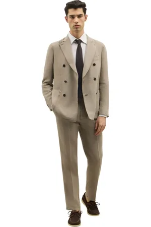 Boglioli Homme, Costumes, Brun, Taille: 2XL Tinto Terra Linen double-breasted K-Suit