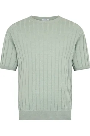 Boglioli Homme, Pulls, Vert, Taille: L Flat Rib Linen T-Shirt
