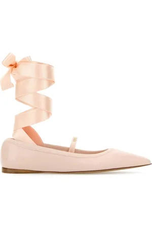 Salvatore Ferragamo Femme, Chaussures, Rose, Taille: 39 1/2 EU Ballerines en Cuir Rose Pastel