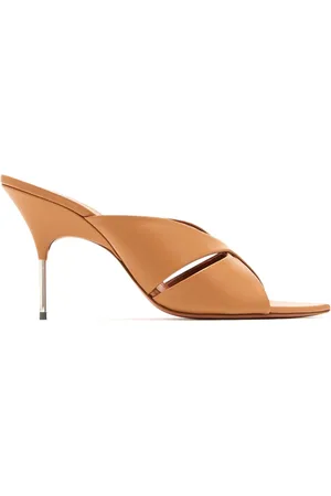 Amina Muaddi Femme, Chaussures, , Taille: 36 1/2 EU Mules en Daim Couleur Latte