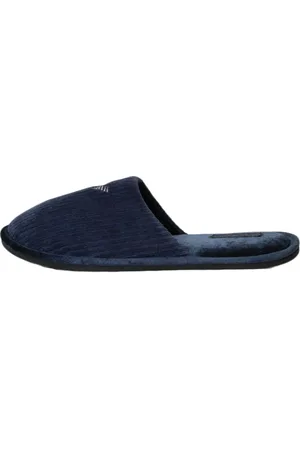 Emporio Armani Homme, Chaussures, Bleu, Taille: 40 EU Sandales en Polyester avec Logo Semelle en Caoutchouc