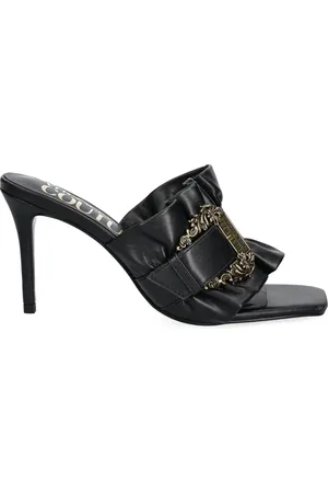 VERSACE Femme, Chaussures, Noir, Taille: 40 EU Mule Sandale Rouche Noir