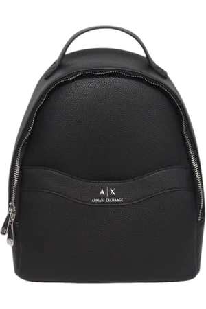 Armani Exchange Femme, Sacs, Noir, Taille: ONE Size Sac à dos femme en similicuir avec poche avant